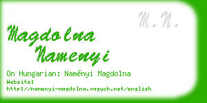 magdolna namenyi business card