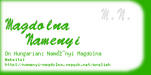 magdolna namenyi business card